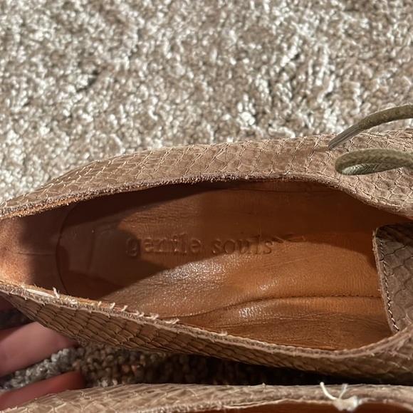 Brown Leather Lace up Flats Loafers - Picture 2 of 6